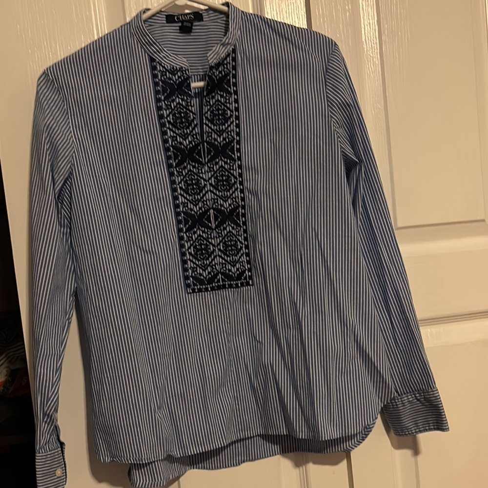 Chaps Blue Striped Shirt